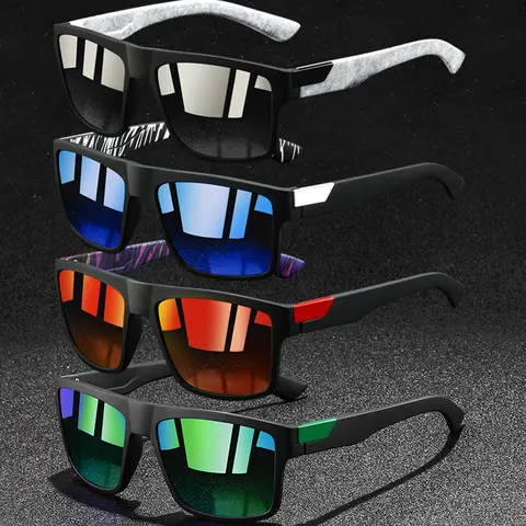 4pcs splice style sports glasses, Sporty Eyewear, suitable for both men and women, variety of lens colors available, nose pad rubber material, anti-slip comfort, suitable for daily and outdoor activities, summer vacation gift