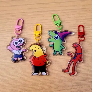 Smiling Friends Keychains, Smiling Friends Character Charm Acrylic Keychain, Jecka Keyring Co09, Class of 09, Girl From Nowhere, Unique Keychains for Personal Style, Cute Keychains for Bags and Keys, Perfect for Personal Style, Collecting and Gifting