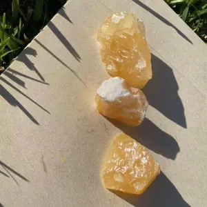 1 Large Yellow Calcite  Rough Crystal