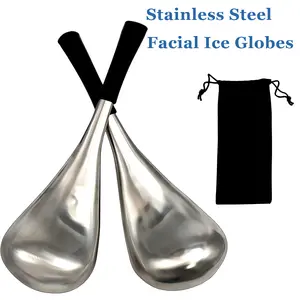 Ice Globes & Gua Sha Cryo Sticks - Stainless Steel Facial Skin Care Tools for Women Cooling Spa Cold Roller for Face & Eyes, Unbreakable Esthetician Supplies with Storage Case, Facial Care Instrument Perfect for Girls, Ladies & Daily Spa Routine