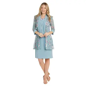R&M Richards 1036 Print Jacket Short Mother of the Bride Dress