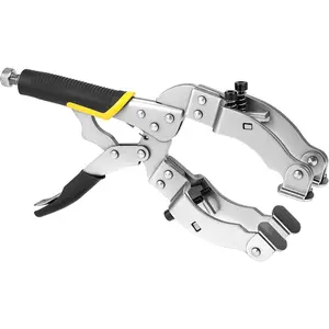 Locking C-Clamp Pipe and Tube Clamp - 11-Inch Grip with 4 Pads & Handle for & Woodworking