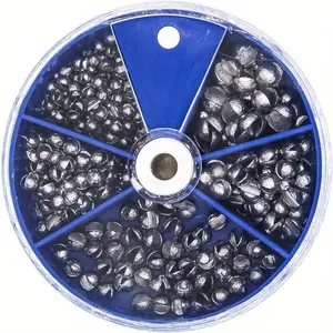 205pcs set weight pendant, 5 sizes lead weight, round split pendant, detachable fishing weight pendant, Fishing Equipment, Fishing Accessories, Fishing Tools, Fishing Stuff