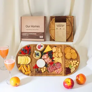 Party-Ready Charcuterie Board|Features Magnetic Modular Design Easily Creates Heart, Circle & Square Layouts|Perfect for Gatherings, Picnics