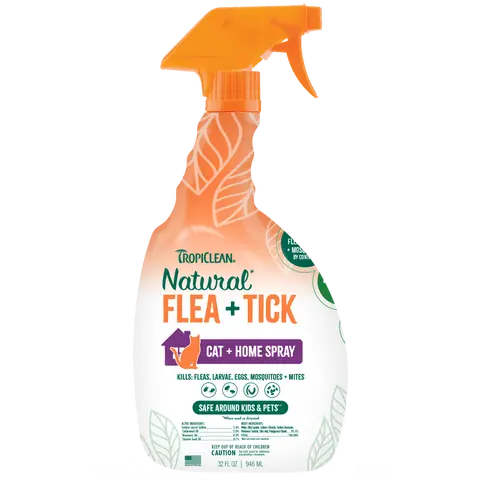 TropiClean Natural* Flea + Tick Home + Cat Spray, 32oz