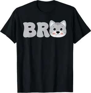 Brother of The Birthday Kids Funny Cat Bro Family T-Shirt