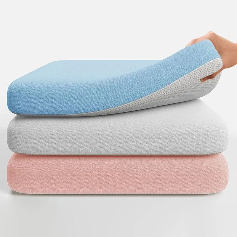 New【Memory Foam Ice Silk Elastic Fabric Seat Cushion Soft Chair Pad Car Seat Pad For Long Sitting Lumbar Support Pain Relief】