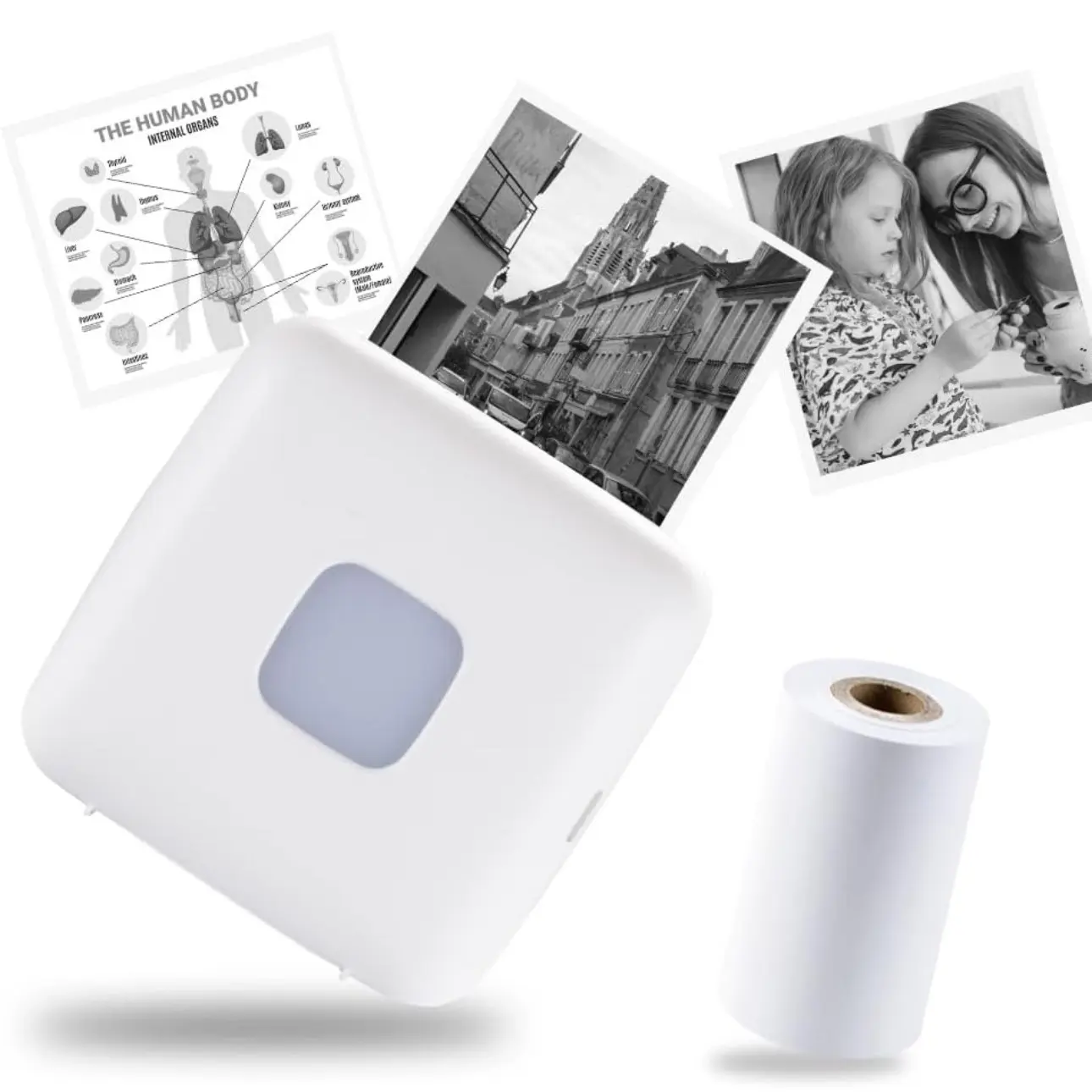 Portable Thermal Printer TP6, Bluetooth Mini Pocket rechargeable battery Printer Compatible with Android & iOS, 300DPI Wireless Pocket Picture Printer for iPhone Working Listing, Notes, Journal, Travel