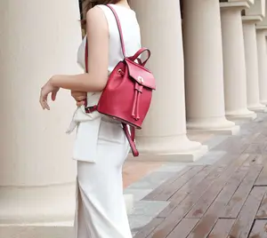 Serafina Mini Backpack – Stylish Vegan Leather Carryall with Gold Accents