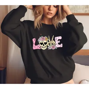 Skeleton Love Sweatshirt, Valentines Love Sweatshirt, Valentines Day T-Sweatshirt, Cute Skeleton Sweatshirt, Floral Skeleton Sweatshirt
