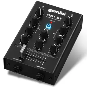 Gemini Sound MM1BT Pocket-Sized Bluetooth DJ Mixer – 2-Channel Sound Control Anywhere!