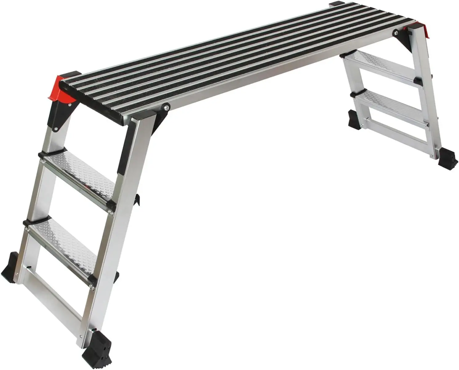 LEADALLWAY Aluminum 2-Step Folding Work Platform Ladder, 50"x12" Size, 27.2 Capacity (Home Improvement Building Supplies)