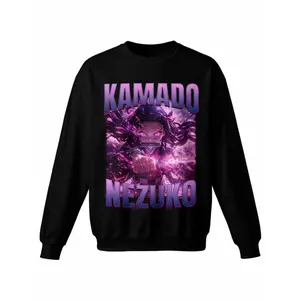 Demon Slayer Kimetsu No Yaiba Nezuko Kamado Crewneck Sweatshirt  Crew Neck Hoodless Sweat Shirt for Women Men Loose Fit Comfy Casual Funny Unisex Graphic Pullover  Long Sleeve Pull Over Fashion Top,Cotton Blend Gift For Fan Manga Anime Lover ZTK00063