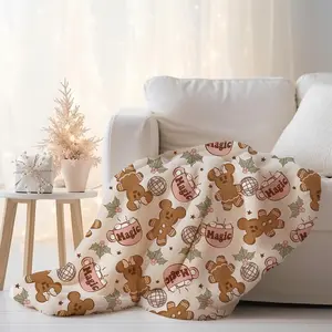Christmas blanket, Soft Cozy Throw Blanket, Neutral Winter Blanket, Magical Mouse Blanket,  Gingerbread Christmas baby blanket