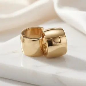 Stainless Steel Jewelry Golden Hoop Earrings