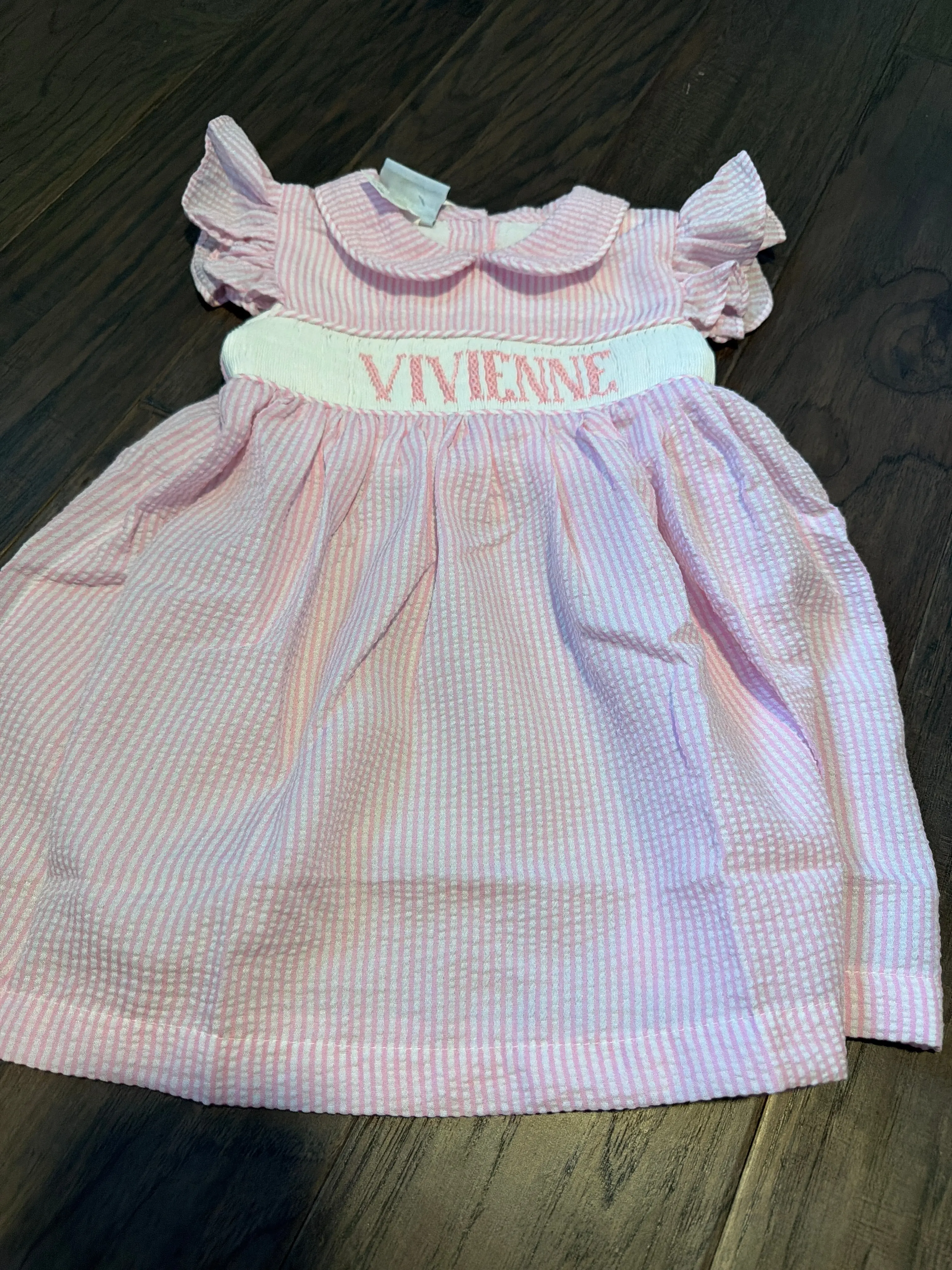 Vivienne  Pink Seersucker Dress