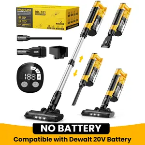 【Mother's Day】350W Cordless Vacuum Cleaner for Dewalt 20v Battery/ for Milwaukee M18 Battery/ for Makita 18V Battery, 35kPa Brushless Lightweight Stick Vacuum with 3 Mode Suction,6 in 1 Stick Vacuum Cleaner with HEPA for Floor,Carpet, Car