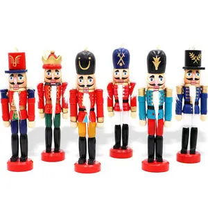 6 PCS Nutcracker Ornament Set Wooden Nutcracker Christmas Ornaments