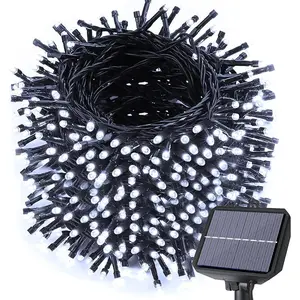 72ft 200-LED Outdoor Solar String Lights for Christmas Decoration - 8 Modes (White), Waterproof Outdoor String Lights, Suitable for Christmas Trees, Fences, Holidays, Parties, Balconies, Christmas Decorations and Party Houses