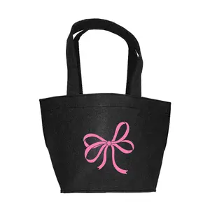 Viv&Lou Coquette Bow Embroidered Felt Easter Bucket