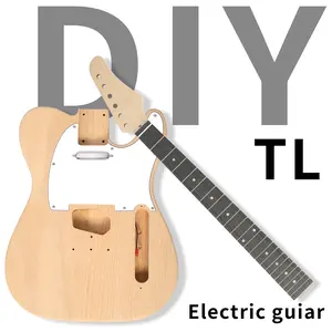 Flower Dance DIY 6 String TL Style Electric Guitar Kits with Mahogany Body Maple Neck and Accessories for Summer Labor Day Weekend