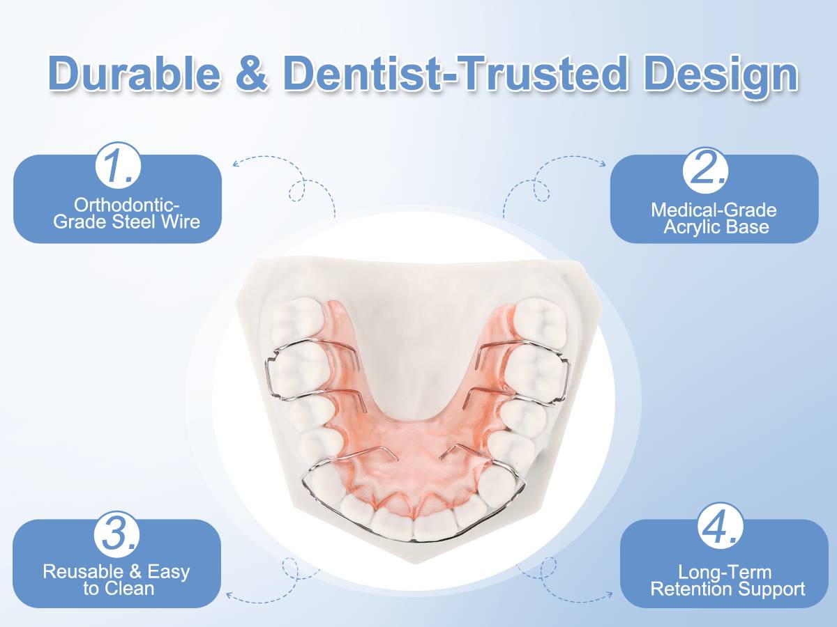 Smileseek Custom Hawley Retainers Upper & Lower Teeth Personalized Fit Adults & Teens Comfortable Durable Retention
