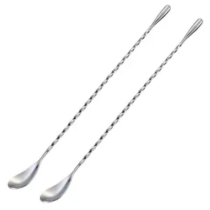 Stainless Steel Water Drop Bar Spoon, Cocktail Mixing Spoon, Twisted Cocktail Spoon, Bar Utensils for Home Kitchen Party