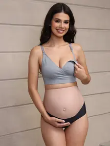 3PCS Wireless Seamless Maternity Nursing Bra Everyday Comfort Breastfeeding Bra with Easy Access Clips Mixed Color Postpartum Outfits Soft Breathable Underwear