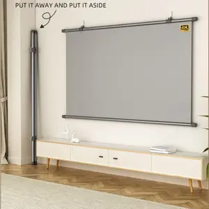 New Home 4K Anti Light Projector Screen for Home Cinemas, High Definition Anti Light, Mobile, Non Perforated Wall Mounted Screen, Portable Projector Screen Equipment