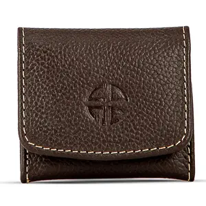 Handcrafted Cowhide Leather Jewelry Case - Cufflink, Ring and Chain Storage Organizer - Premium Brown Leather Gift Box/Pouch for Cufflinks & Accessories