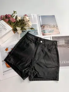 Women's PU Coated High Waist Shorts, Stylish and Comfortable Summer Wear, Perfect for Casual, Trendy Fashion for Everyday Use, Fit