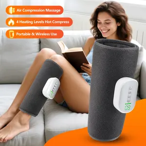 Leg Massager Electric Calf Air Compression Massager with 4 Heating Levels Cordless Air Pressure Leg Massager with 8 Intensities 4 Modes Muscle Relaxation