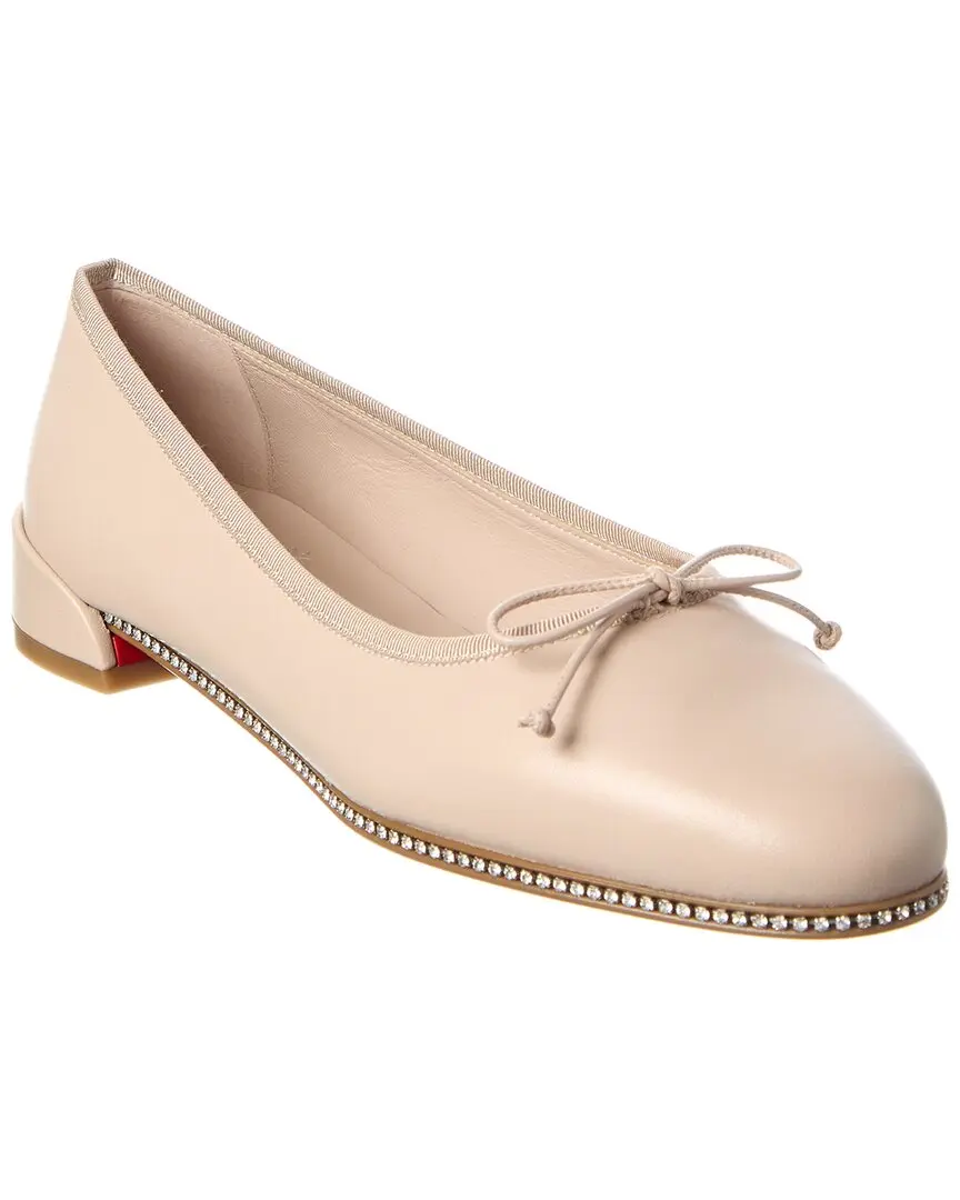 Christian Louboutin Sweetie Strass Leather Ballerina Flat