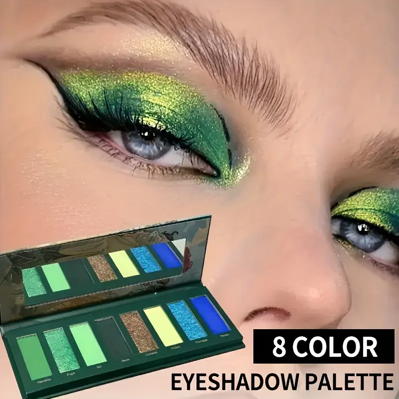 HERORANGE 3-Piece 8-Color Alcohol-Free Cosmetic Eyeshadow Palette Set - Chameleon Glitter, Pigmented Matte, All-in-One (Blush+Highlighter+Contour), Long Lasting Makeup Products, Halloween Glitter Makeup, Non-Fading Bright Eyeliner, Women's Budget Gift, Gl