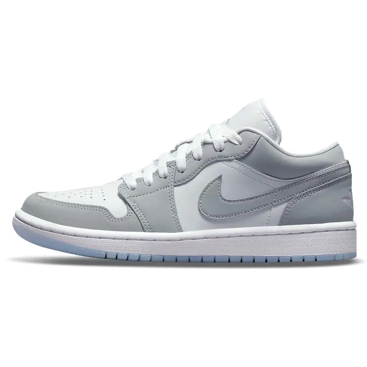 Jordan 1 Low Wolf Grey Retro Comfort Basketball Shoes White Grey-Aluminium Women's DC0774-105