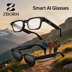 ZBORH Official Smart Al Camera Glasses 8MP | Auto Photochromic UV Protection | Hands-Free Video Recording for Travel Hiking |160+ Multilingual Real-Time Translation | 32gb of super large storage space