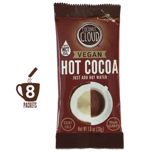 COCONUT CLOUD: Hot Chocolate Stick Packs - Dairy Free Hot Cocoa Sticks with Coconut Powdered Milk & MCT Oil, Vegan, Non-GMO, Gluten-Free, Soy-Free