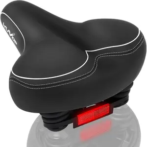 Seat, Wide  Seat for Women Men Comfort, Universal   Saddle Replacement with Safety Reflective Strip for Peloton, Exercise Bikes, Cruiser, City Bikes