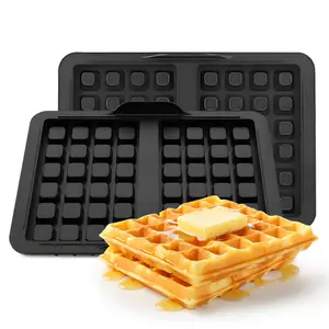 2 Piece Kitchen Appliance Accessories Food Grade Silicone Waffle Mold, Waffle Plate Silicone Baking Tray for Ninja Air Fryer Silicone Molds