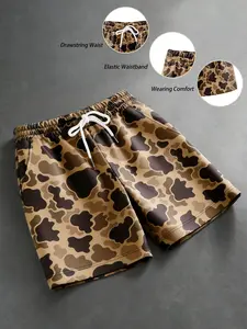 Men's Casual Camouflage Shorts, Elastic, Versatile Comfortable Fabric, Perfect for Various Occasions, Stylish and Durable Design, Printed Shorts