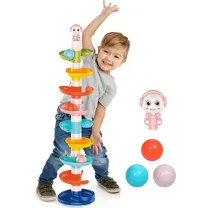 TOYS Ball Drop Toys for Toddler 1-3, 9 Layer Roll Swirling Ball Tower with 3 Balls, Ball Run Ramp for Baby Learning Development Educational Activities Toy Birthday Gift