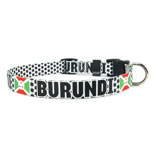 Burundi Dog Collar for Soccer Fans  | Quick Release or Martingale Style
