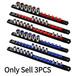 Socket Organizer, Multi-Purpose 1/4-Inch, 3/8-Inch, 1/2-Inch Drive Socket Rail Holder, Tool Organizer for Home & Office, Tool Organizers Racks