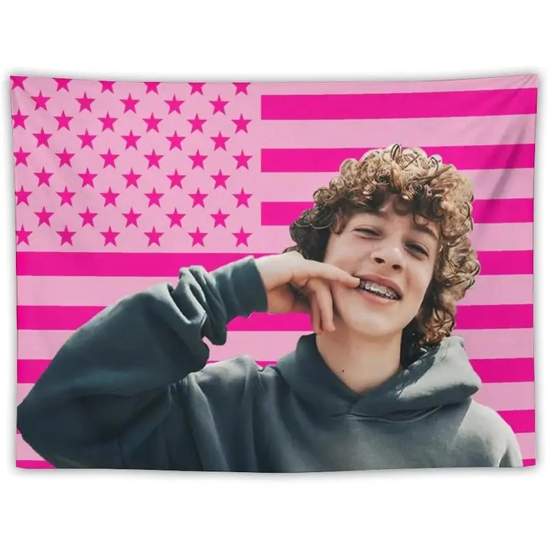Nelson Celebrity Pink American Flag Funny Tapestry - Neumann Merch, Party Decor, Size-Specific Dorm Bedroom & Home Aesthetic Decor Gift