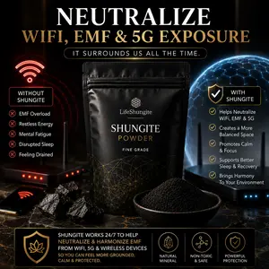 LifeShungite Powder Fine Grade Natural Grounding EMF 5G Protection Available in Three sizes,mmm 8oz 1lb and 2lb Bags