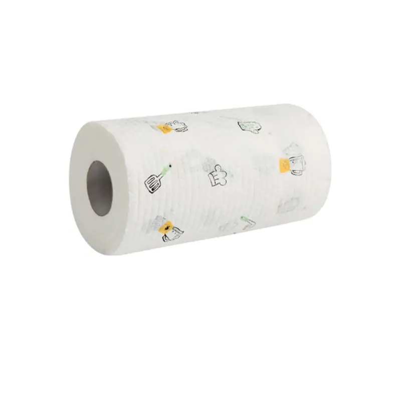 Kitchen Paper Towel Super Water Oil Absorbent Wet Dry Use Food Grade Tear-off Reusable Washable Lazy Rag Dishwashing Cloth 1 Roll