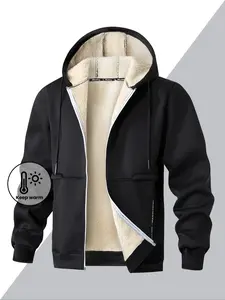 Men's Fall Winter New Style Woven Fabric Loose-Fit Sporty Long Sleeve Jacket Tops, Warm Trendy Design for Casual Daily Wear & Outdoor Activities