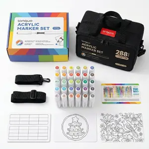 Languo 288/240/192/96-Colors Liquid Acrylic Paint Markers Set, Thick Storage Bag Included, Stackable Pens for Scrapbooking & Crafts, DIY Painting Supplies