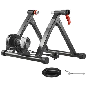 VEVOR Bike Trainer, 6 Level Resistance, 26-29 in & 700C Wheels, Foldable Magnetic Bicycle Stationary Stand for Indoor Exercise Riding with Quick Release Skewer & Front Wheel Riser Block for Road Bike