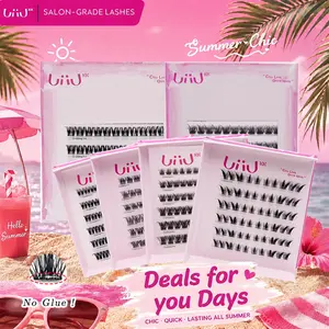 UiiUKK Fluffy Volume Lash Kit - 10mm-16mm Length, No Glue Needed, Self-Grafting, Beginner Friendly Eyelashes Makeup Cosmetic Flawless beach essentials